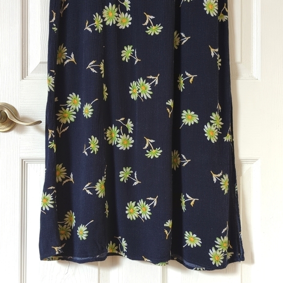 Robbie Bee 90's Vintage Classic Floral Sleeveless Scoop Neck Midi Dress Navy 10 - Picture 7 of 12